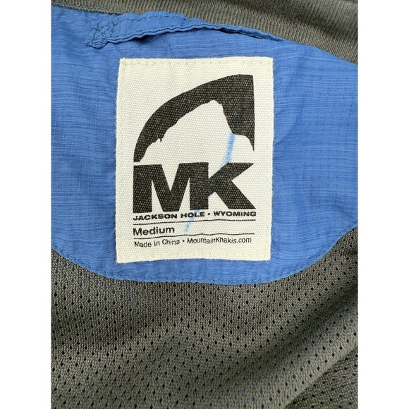 Mountain Khakis Shirt Men Blue MEDIUM Relaxed Nylon Shacket Snap Chores EUC - Picture 3 of 10